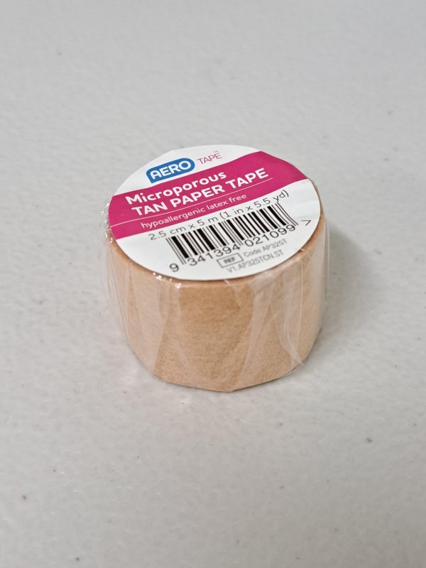 AEROTAPE Tan Microporous Paper Tape 2.5cm x 5m